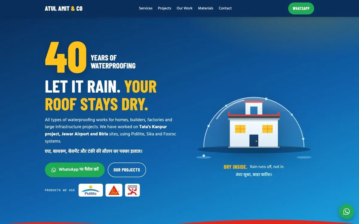 Atul Amit & Co website homepage, custom-coded by GotechDigi