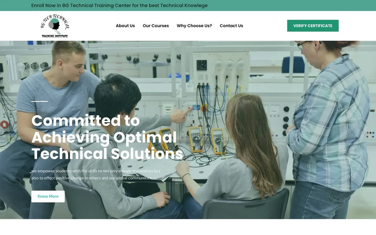 BG Tech website homepage designed by GotechDigi