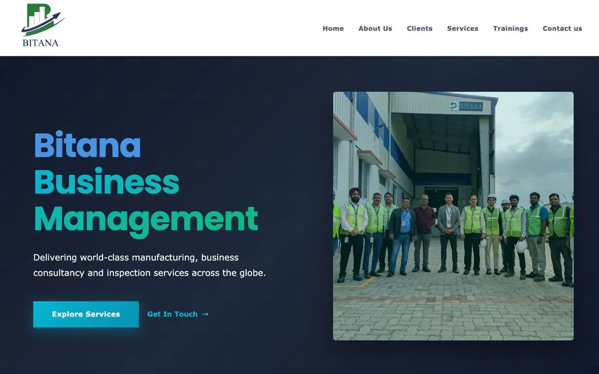 Bitana website homepage designed by GotechDigi