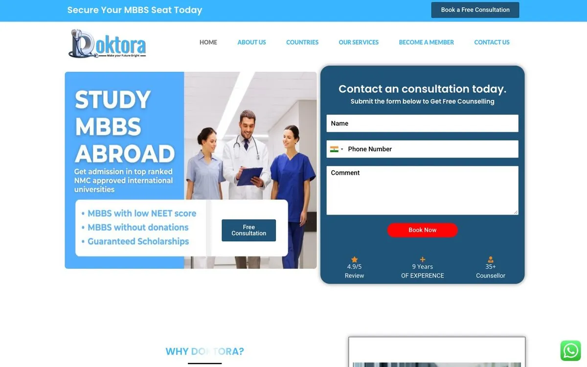 Doktora website homepage designed by GotechDigi
