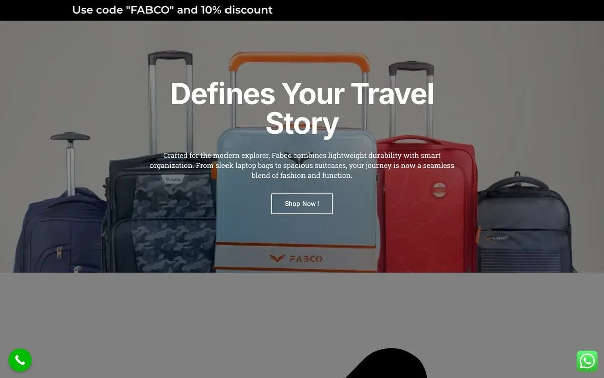 Fabco Bag website homepage designed by GotechDigi