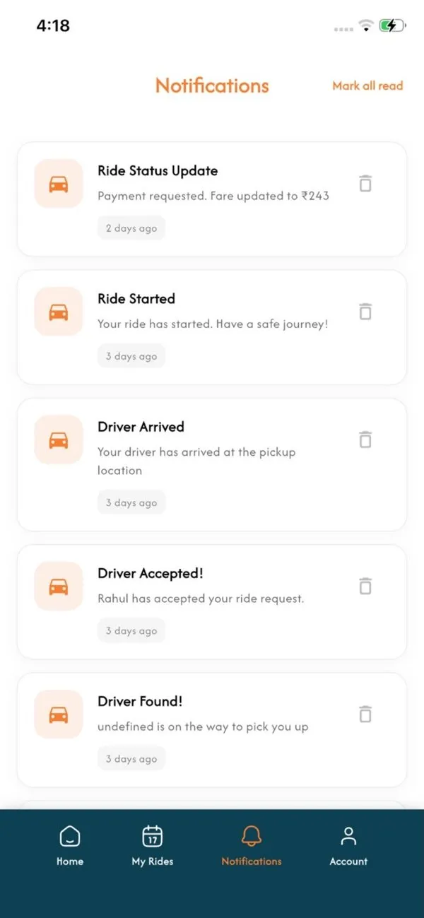 GoFev app screen 2