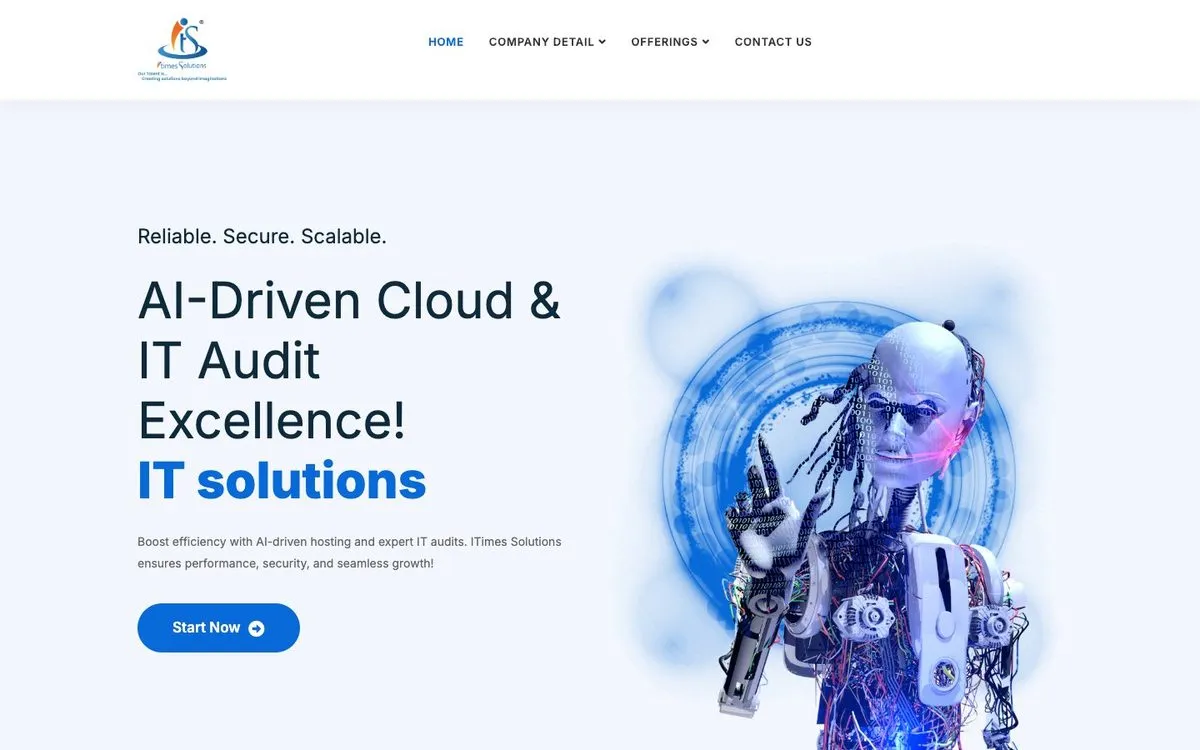 iTimes Solution website homepage designed by GotechDigi