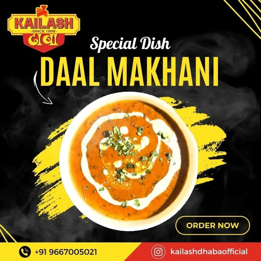 Kailash Dhaba Daal Makhani social media post designed by GotechDigi