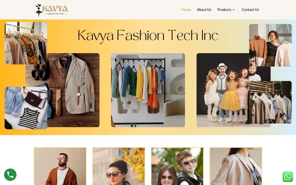 Kavya Fashion Tech website homepage designed by GotechDigi