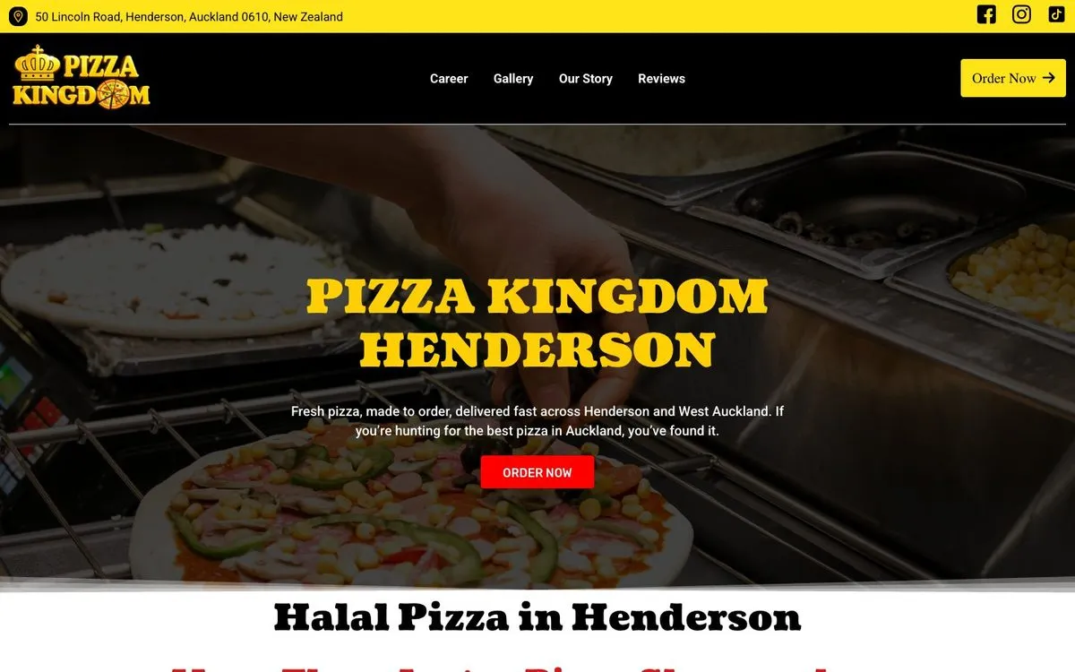 Pizza Kingdom website homepage designed by GotechDigi