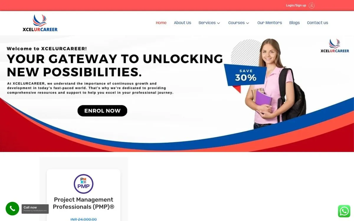 Xcelur Career website homepage designed by GotechDigi